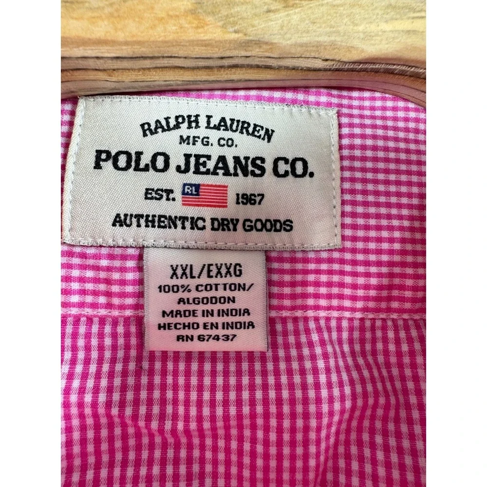 Vintage Ralph Lauren Polo Jeans Co Manhattan Beach Button up Shirt Mens 2XL
